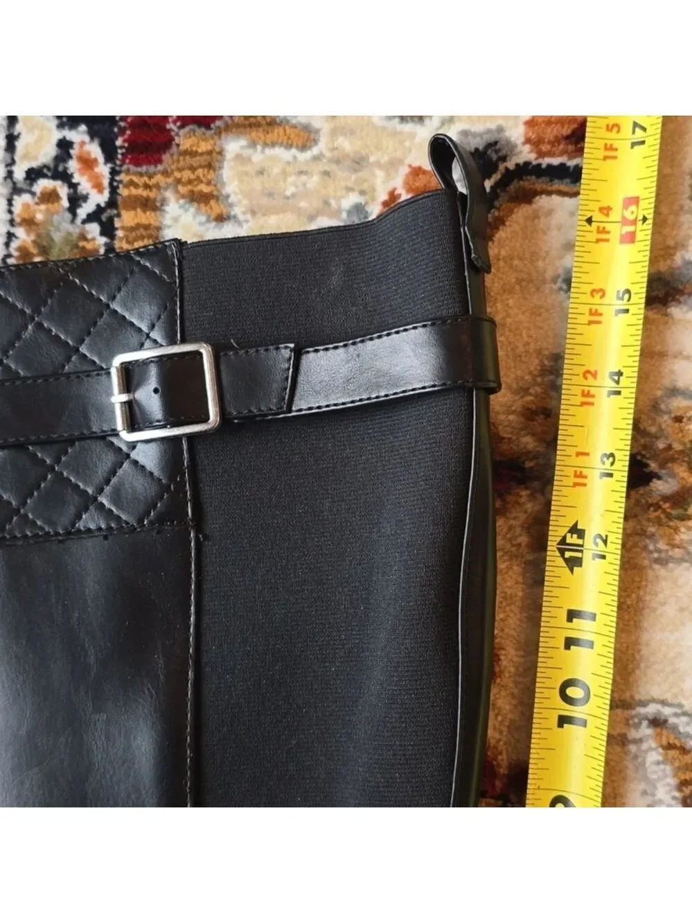 St. John's Bay Sleek Black Over the Knee Boots with a buckle accent